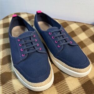 Vionic Jovie Navy Blue w Pink Lace Up Casual Shoe sz 11
